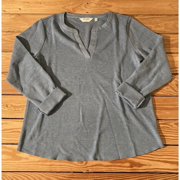 Candace Cameron Bure Tops - NEW Candace Cameron Bure Long Sleeve Top Size Medium Women’s Blue Waffle Knit